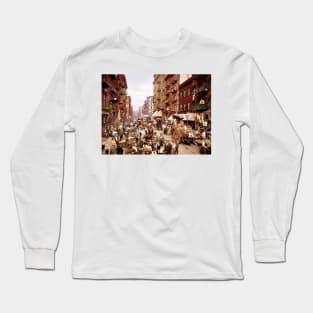 Mulberry Street, New York, circa 1900 (C016/4558) Long Sleeve T-Shirt